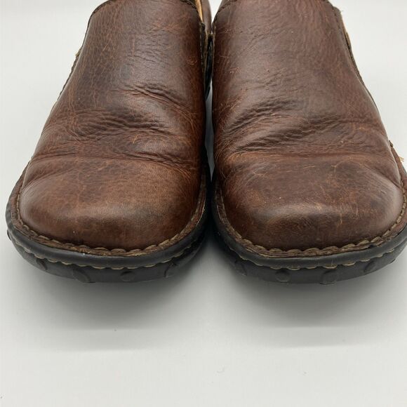 Cabelas Leather Loafers Womens 8.5 M Brown Slip On Clog Comfort Casual Shoes - Picture 4 of 11